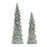 Melrose Glittered Holly Pinecone Tree, Set of 2, Green/Gold - 90879DS