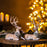 Melrose Glittered Deer/Holly Wreath, Set of 2, Beige/White