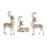 Melrose Glittered Holiday Deer Figurine, Set of 3, Beige/White - 90882DS