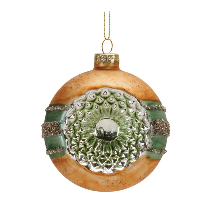Melrose Glass Reflector Ball Ornament, Set of 12, Red/Green