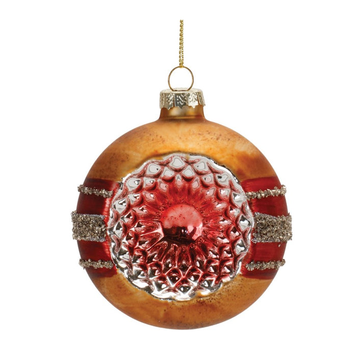 Melrose Glass Reflector Ball Ornament, Set of 12, Red/Green
