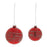 Melrose Glittered Glass Ball Ornament, Set of 6, Red/Silver