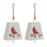 Melrose Metal Cardinal Bird Bell Ornament, Set of 2, Red/White