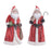 Melrose Hooded Terracotta Santa Figurine, Set of 2, Red/Black - 90908DS