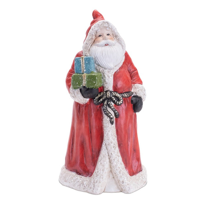 Melrose Hooded Terracotta Santa Figurine, Set of 2, Red/Green
