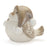 Melrose International Glittered Winter Bird/Hat, Set of 4, White/Grey