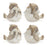 Melrose International Glittered Winter Bird/Hat, Set of 4, White/Grey