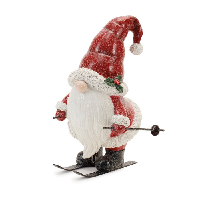 Melrose Int. Glitter Winter Sport Gnome, Set of 2, Red/White