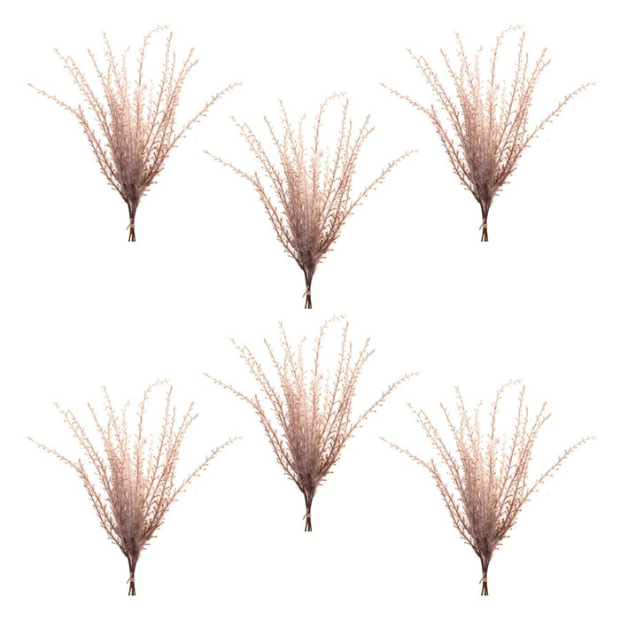 Melrose International Grass Plume Bundle, Set of 6, Brown