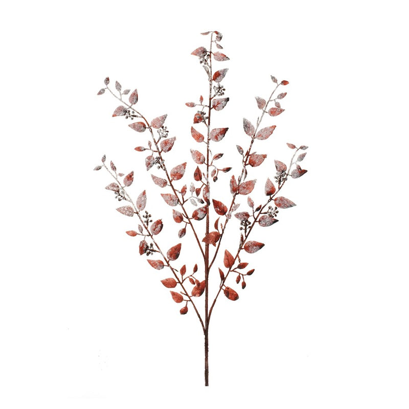 Melrose International Icy Leaf Spray, Set of 2, White/Brown - 90971DS