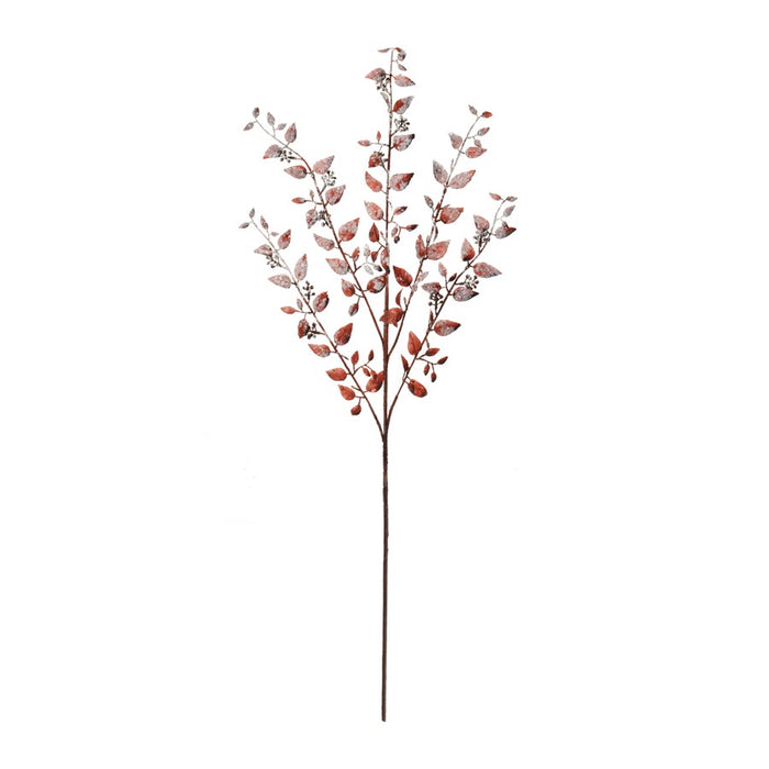 Melrose International Icy Leaf Spray, Set of 2, White/Brown
