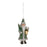 Melrose Glittered Glass Santa Ornament, Set of 6, Green/White