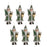 Melrose Glittered Glass Santa Ornament, Set of 6, Green/White