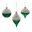 Melrose Two-Tone Tiered Glass Ornament, Set of 12, Green/Silver - 91030DS