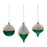 Melrose Two-Tone Tiered Glass Ornament, Set of 12, Green/Silver