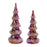 Melrose International Beaded Iridescent Glass Tree, Set of 2, Pink - 91032DS