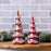 Melrose International Beaded Iridescent Glass Tree, Set of 2, Pink