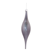 Melrose International Ribbed Glass Drop Ornament, Set of 6, Grey - 91034DS