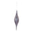 Melrose International Ribbed Glass Drop Ornament, Set of 6, Grey