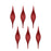 Melrose International Ribbed Glass Drop Ornament, Set of 6, Red