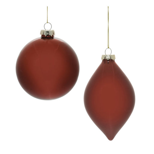 Melrose International Glass Ball Ornament, Set of 6, Red - 91037DS