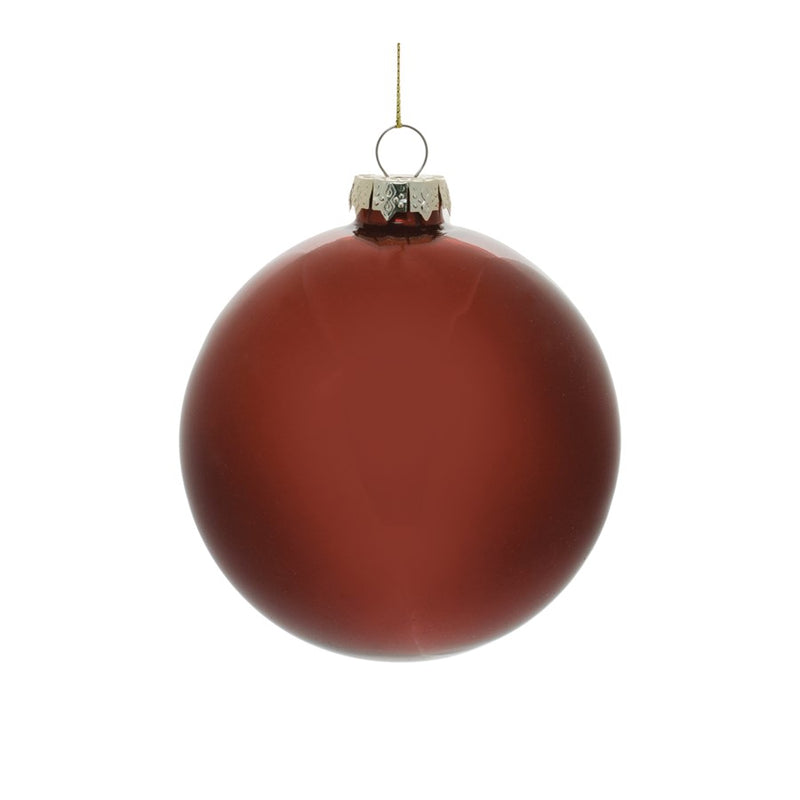 Melrose International Glass Ball Ornament, Set of 6, Red