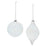 Melrose International Clear Wavy Glass Ornament, Set of 6, Blue
