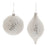 Melrose International Ivory Wavy Glass Ornament, Set of 6, Silver - 91044DS