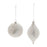 Melrose International Ivory Wavy Glass Ornament, Set of 6, Silver