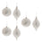 Melrose International Ivory Wavy Glass Ornament, Set of 6, Silver