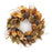 Melrose Harvest Magnolia Leaf Twig Wreath 27.75"D, Green/Orange/Brown - 91048DS