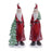 Melrose Glittered Santa Figurine/Tree, Set of 2, Red/Green - 91058DS