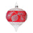 Melrose Glittered Glass Pinecone Ornament, Set of 6, Red/White