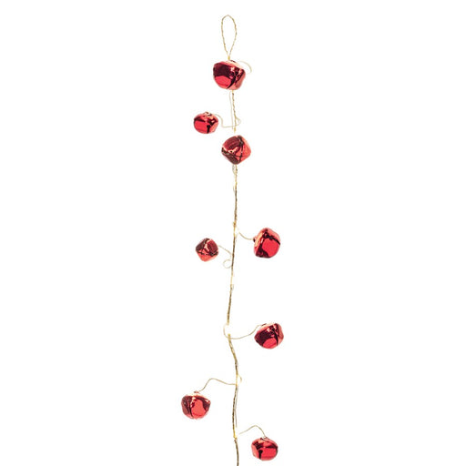 Melrose International LED Sleigh Bell Garland, Set of 2, Red/Gold - 91086DS