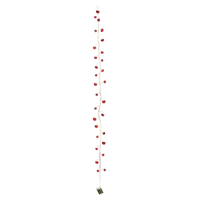 Melrose International LED Sleigh Bell Garland, Set of 2, Red/Gold