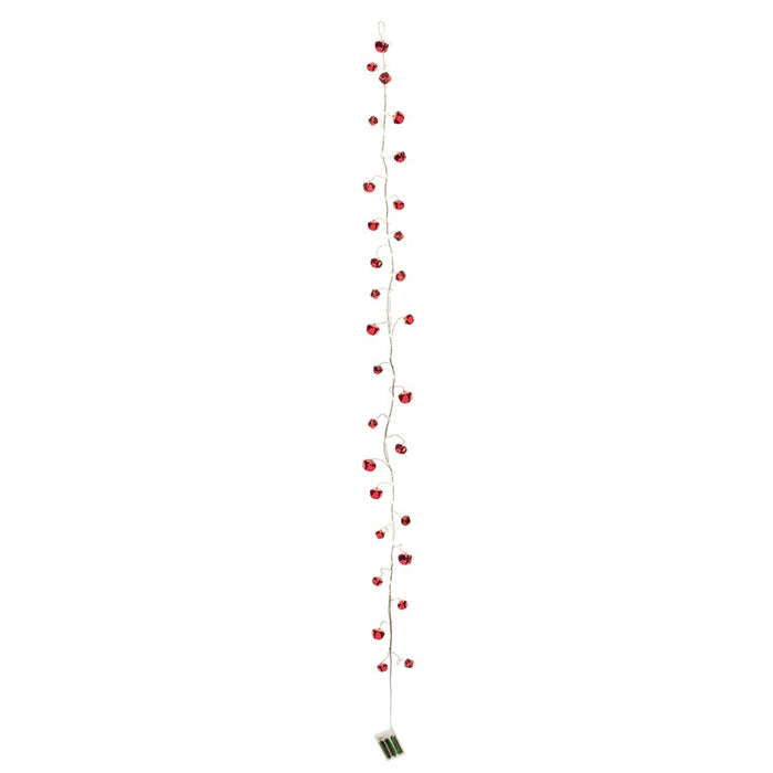 Melrose International LED Sleigh Bell Garland, Set of 2, Red/Gold