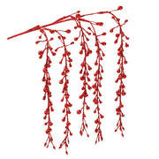 Melrose International Hanging Glitter Berry Spray, Set of 2, Red - 91113DS