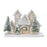 Melrose LED Flocked Holiday Village Display 12.5"L, White/Green - 91116DS