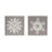 Melrose Framed Paper Mache Snowflake Plaque, Set of 3, Grey/White - 91119DS