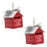 Melrose International Frosted Metal Mailbox Oranment, Set of 2, Red
