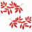 Melrose International Fabric Leaf Garland, Set of 2, Red/White