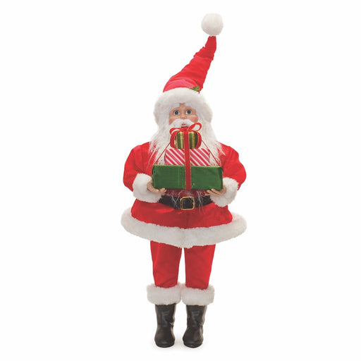Melrose Int. Plush Traditional Santa/Presents 30.5", Red/Green - 91151DS