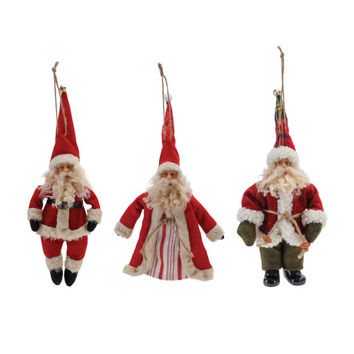 Melrose Vintage Santa Character Ornament, Set of 6, Red/White - 91152DS