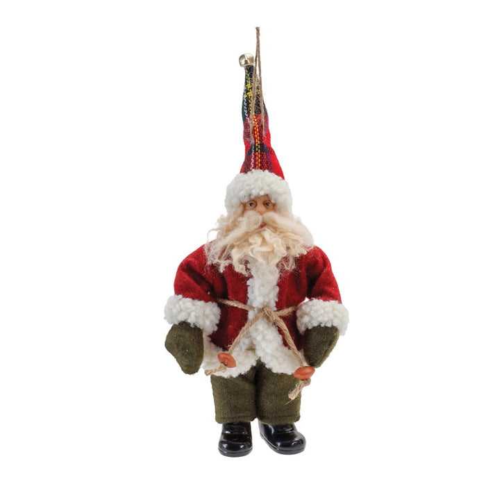 Melrose Vintage Santa Character Ornament, Set of 6, Red/White