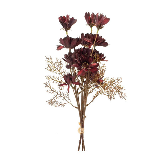 Melrose Burgandy Harvest Flower Bundle, Set of 6, Red/Beige - 91189DS