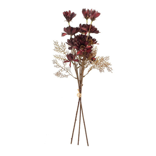 Melrose Burgandy Harvest Flower Bundle, Set of 6, Red/Beige