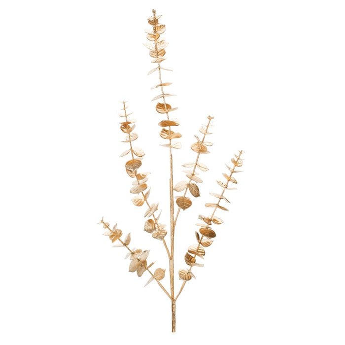 Melrose International Metallic Eucalyptus Leaf Spray, Set of 2, Gold - 91197DS