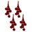 Melrose Burgandy Pom Pom Cluster Drop Ornament, Set of 4, Red