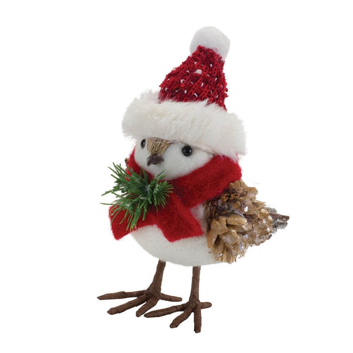 Melrose Winter Bird Shelf Sitter/Natural Accents, Set of 12, Red/White