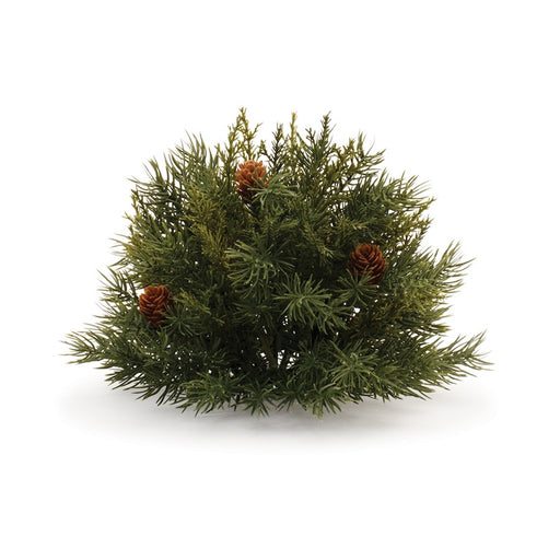 Melrose International Pine Half Orb/Pinecones, Set of 2, Green/Brown - 91247DS